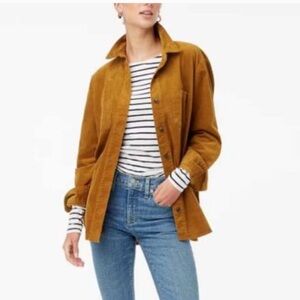 J Crew Factory corduroy shirt jacket in Golden Brandy
